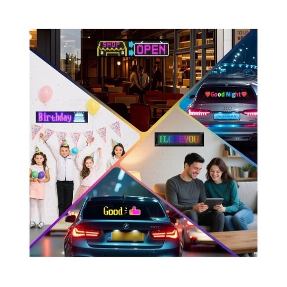 Programmable LED Scrolling Sign Display Bluetooth App Control Flexible RGB Matri - Picture 4 of 10